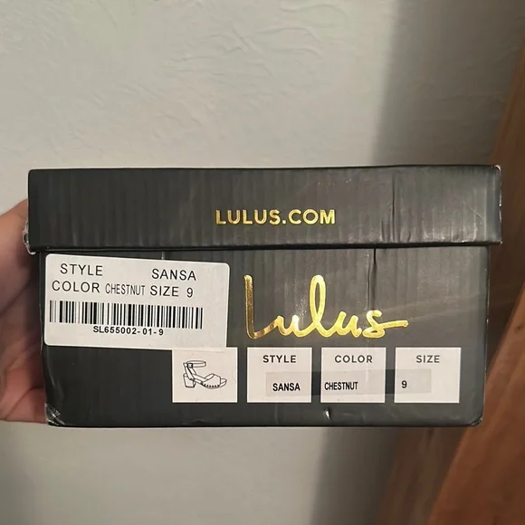 Lulu's Brown Leather Mules with Wooden Platform Size 9 - Picture 2 of 8